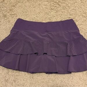 Lija Purple tennis/pickleball Skirt with Ruffle Detail